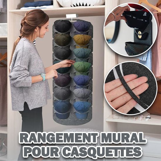 Rangement mural pour casquettes - Sacan Distribution 2024